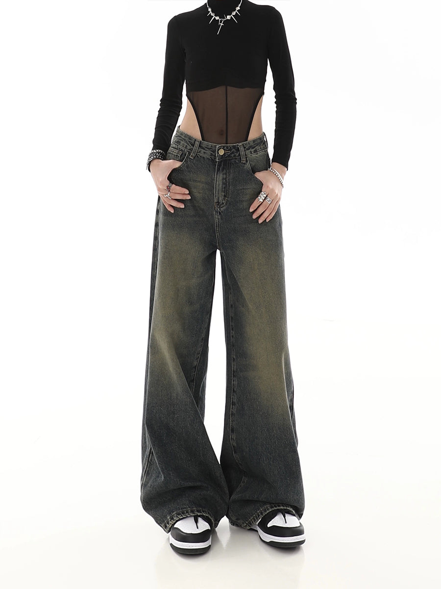 Vintage Loose Fit Grey Denim Jeans