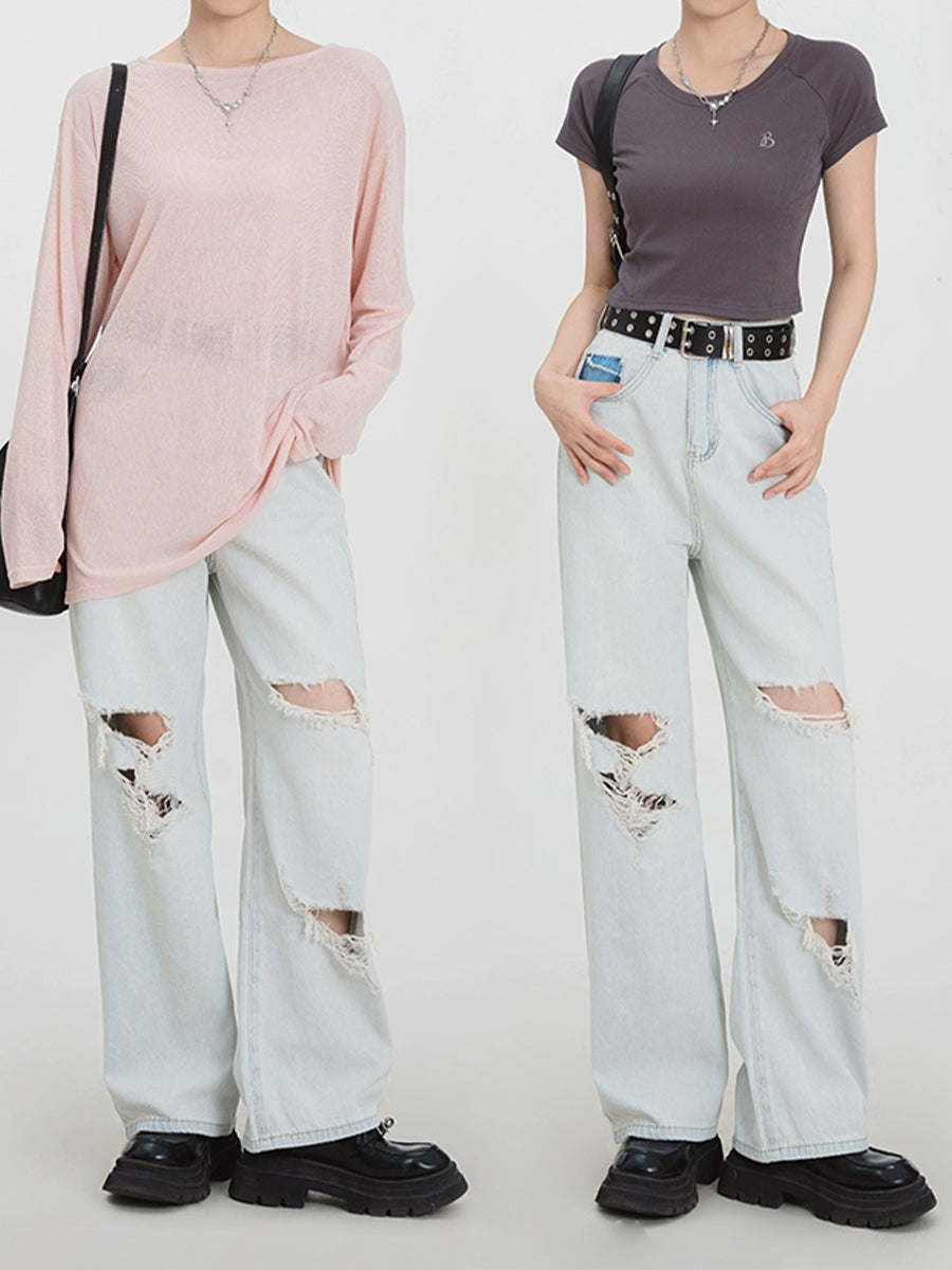 Light Blue Ripped Jeans