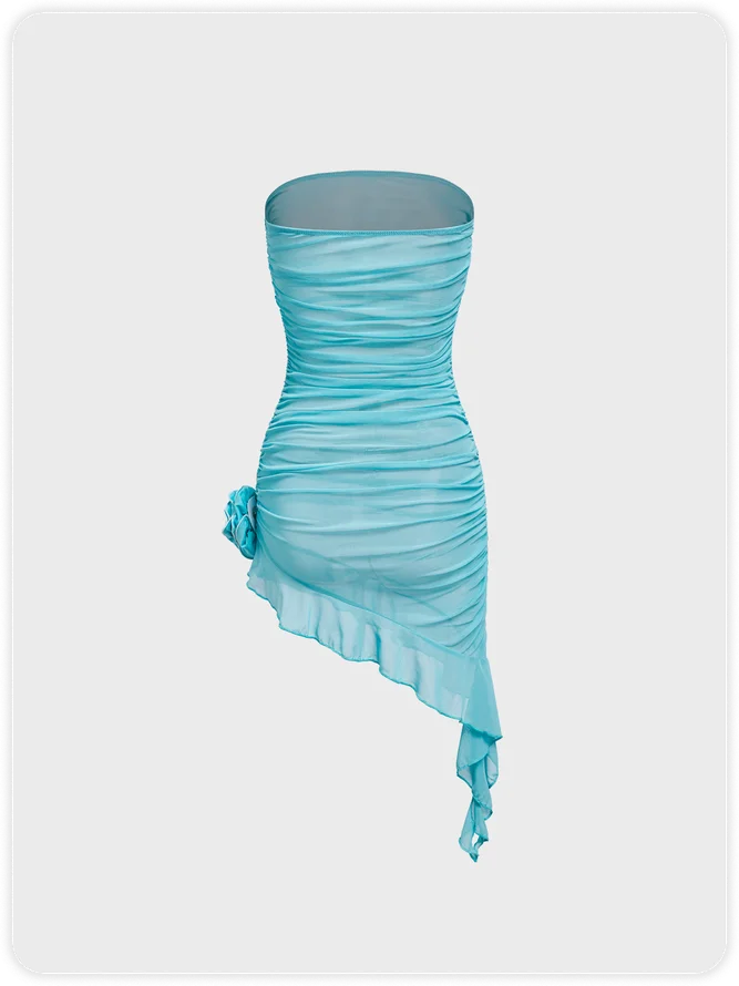 Y2K Wrinkle Mesh Party Dress Mini Dress