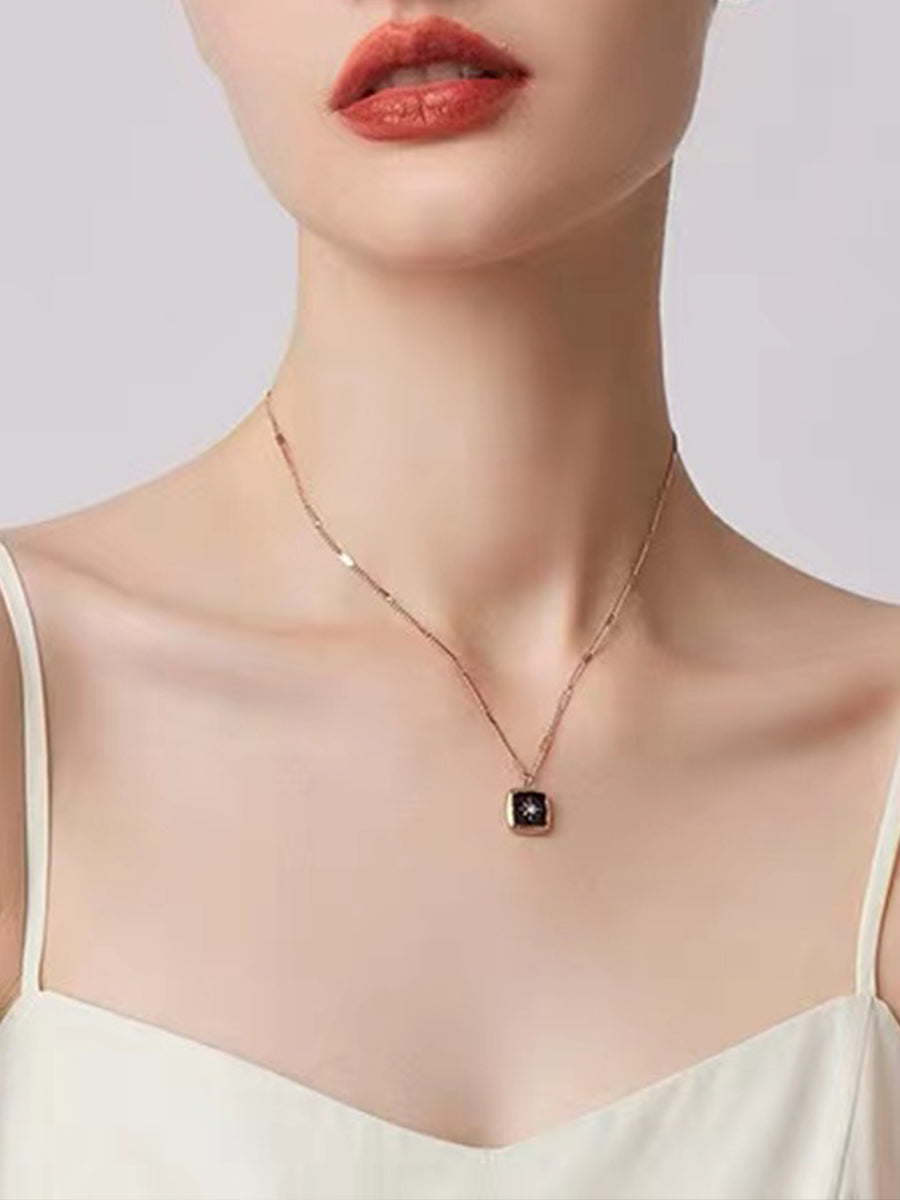 Gold Star Square Necklace