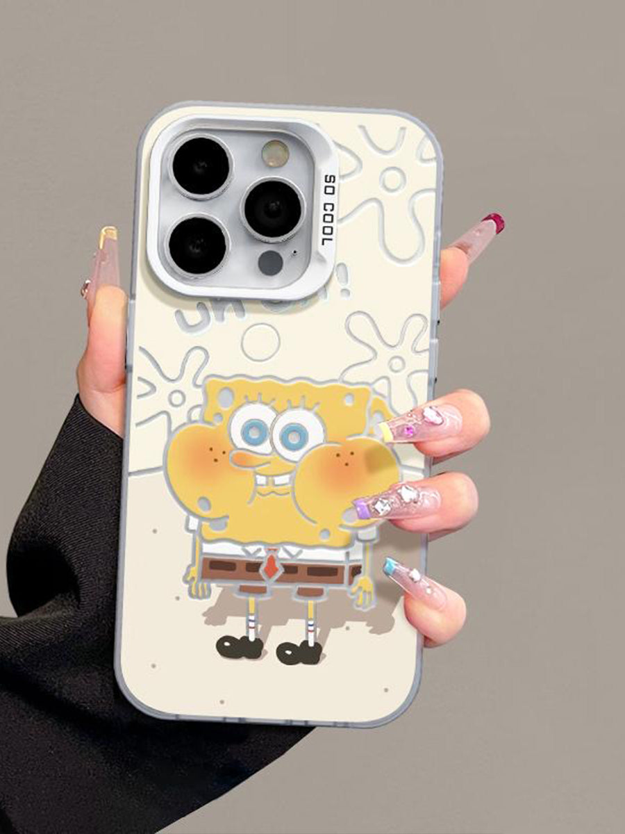 Cute Two-color Cartoon Couple Phone case