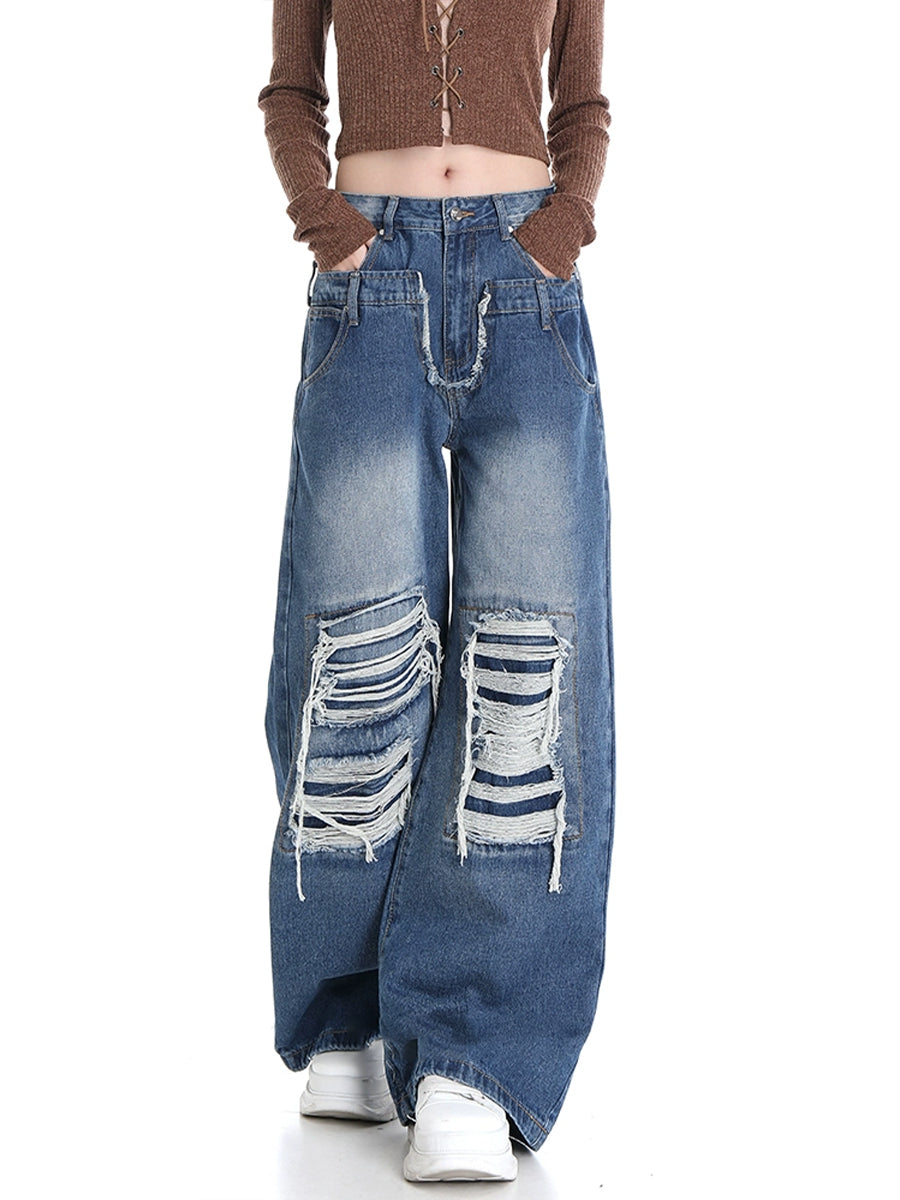 Personalized Blue Ripped Jeans