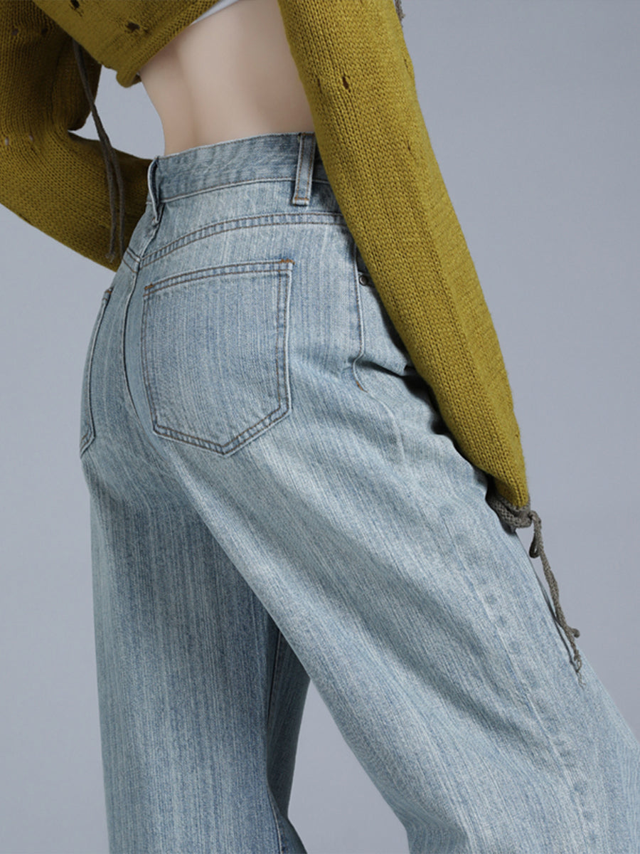 Light Blue Denim Ripped Jeans