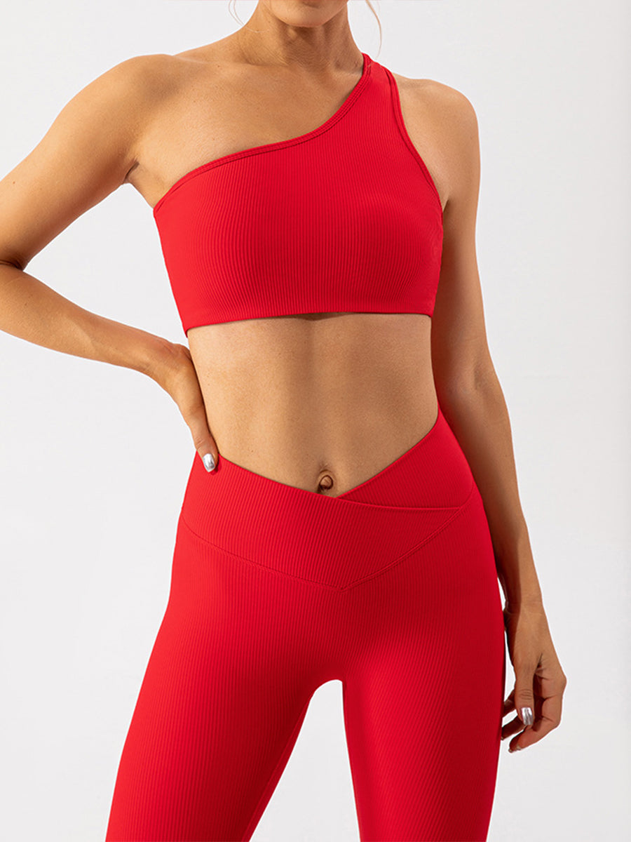 2pcs Sleeveless Halter Skin-Friendly Sports Set Workout Set Fitness Yoga Suit with Chest Pads