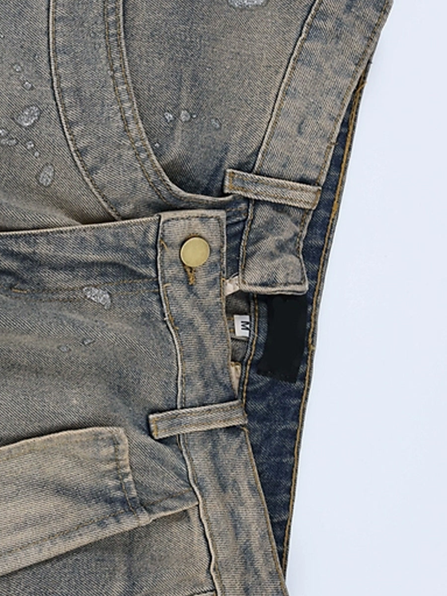 Vintage Irregular Loose Cargo Jeans