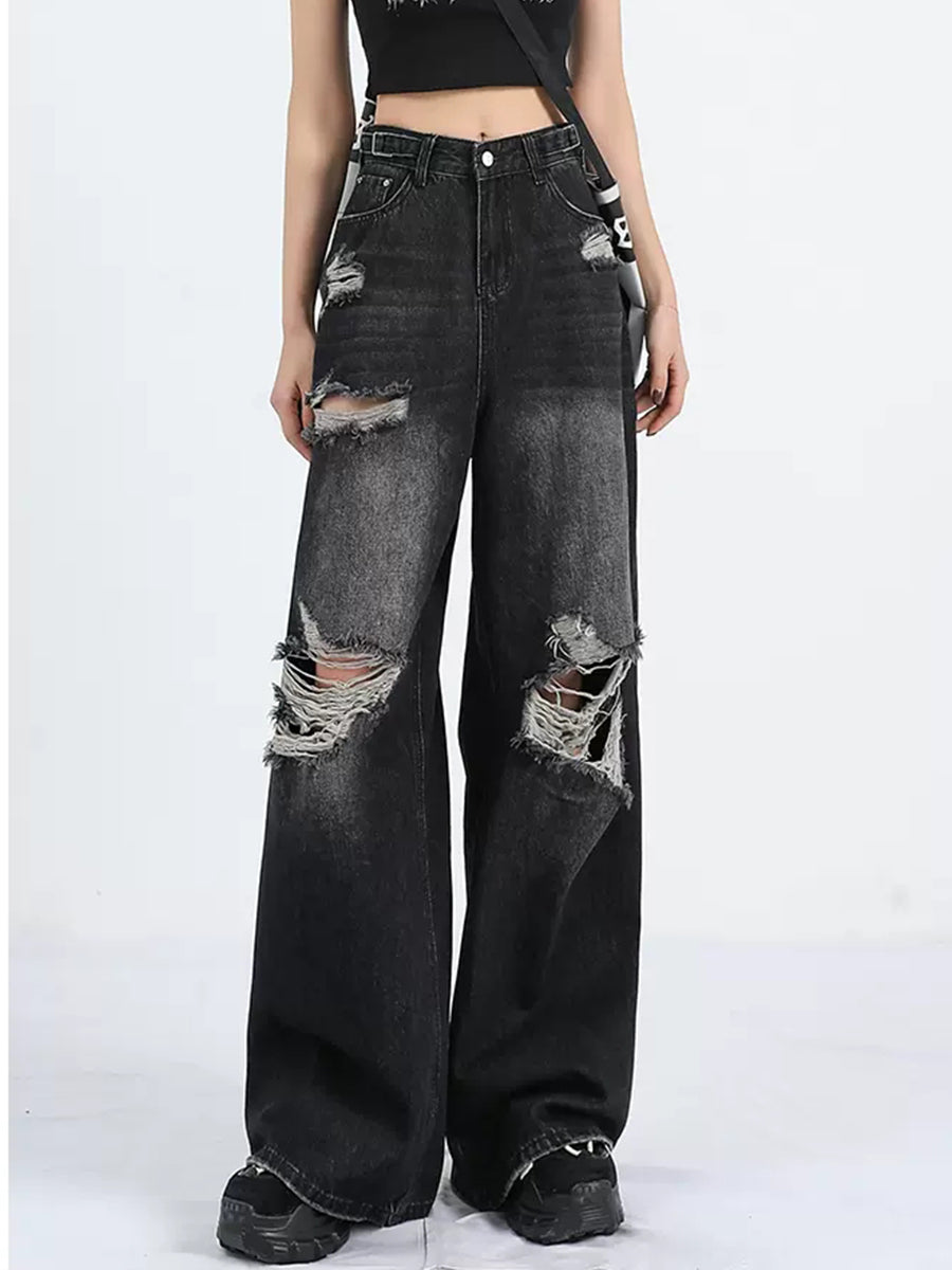Black Denim High Waist Jeans