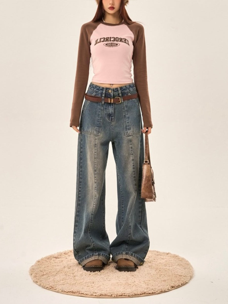 Vintage Loose Fit High Waist Y2K Straight Leg Denim Jeans
