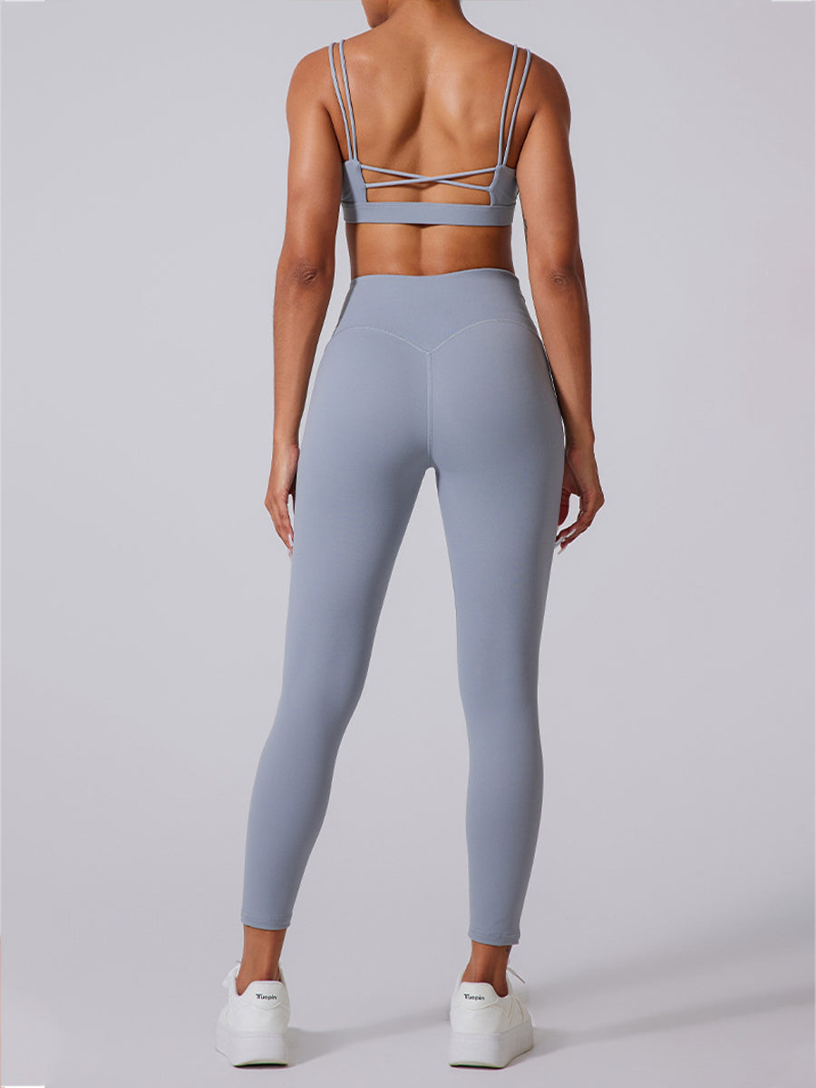 2pcs Sports Bras Skin-Friendly Sports Set Workout Set Fitness Yoga Suit