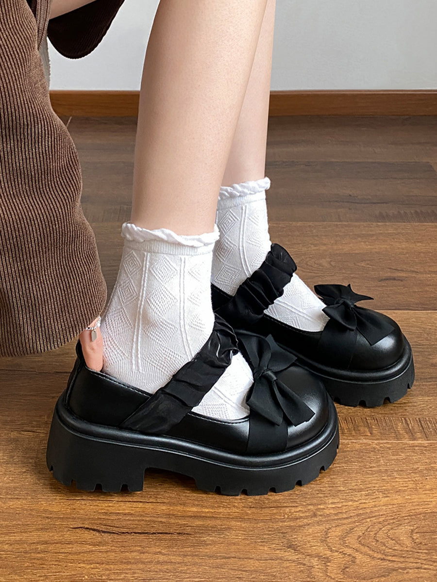 Lolita Kawaii Ankle Strap Bow Prom Heels Pumps