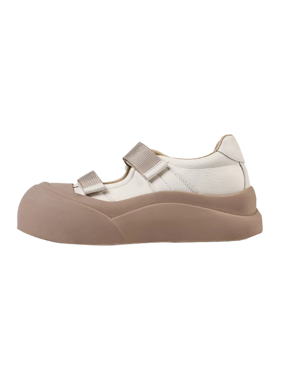 Soft Velcro Mary Jane Chunky Pumps Shoes(No Socks)