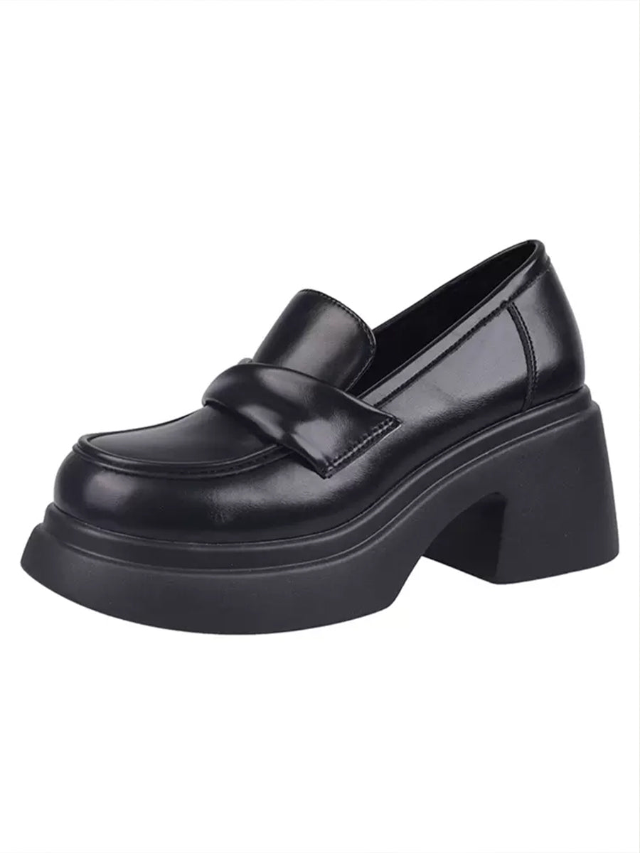 Solid Color Ankle Strap Platform Pumps