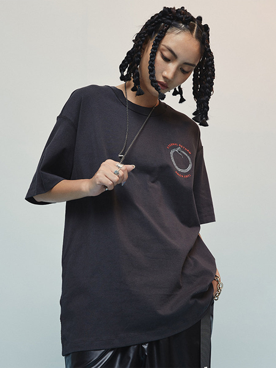 Snake Print Oversized T-Shirt Top
