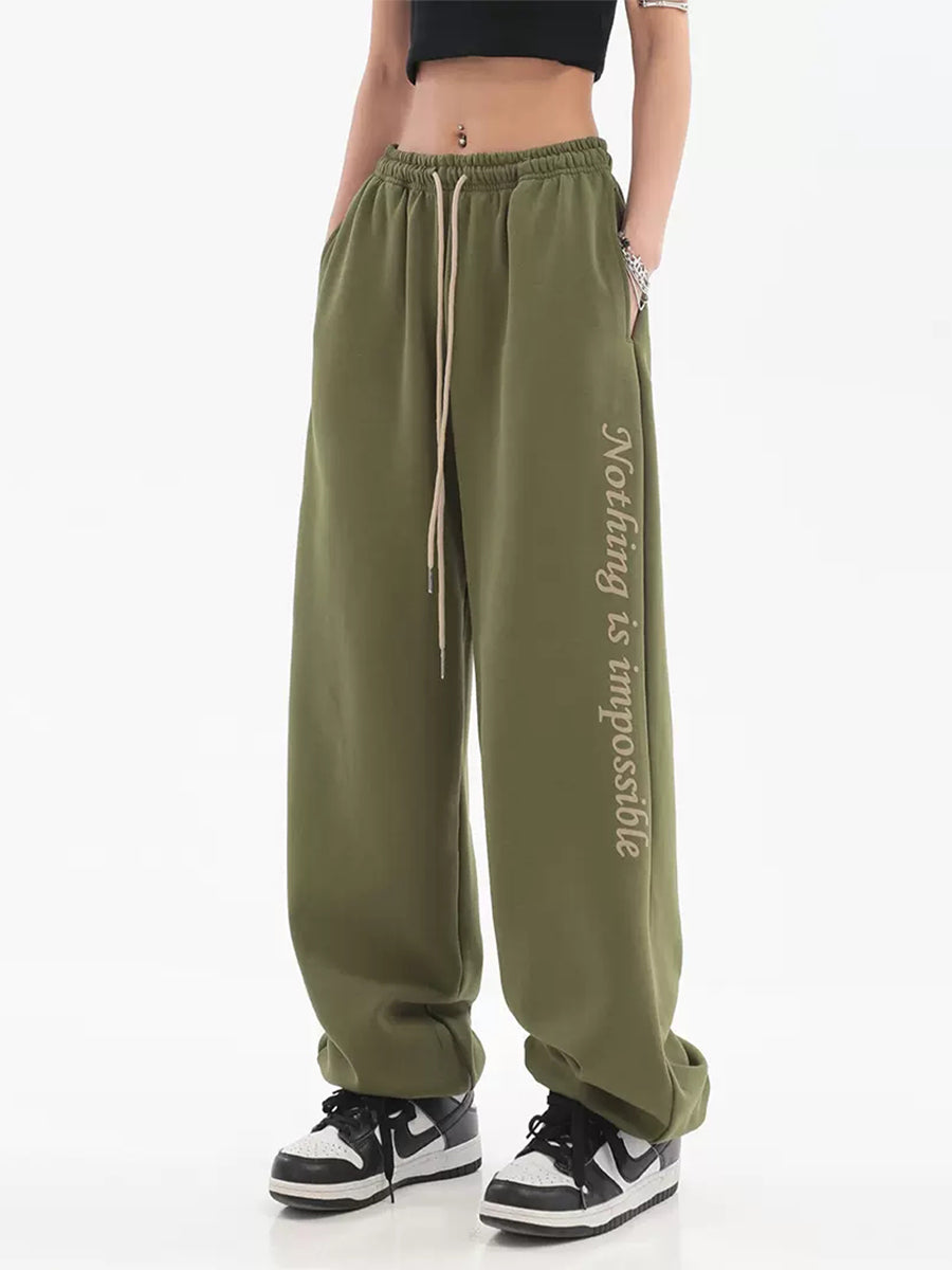 Printed Straight Leg Panel Sweatpants Pants