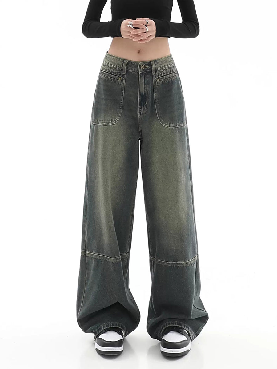 Vintage Relaxed Fit Grey Denim Jeans