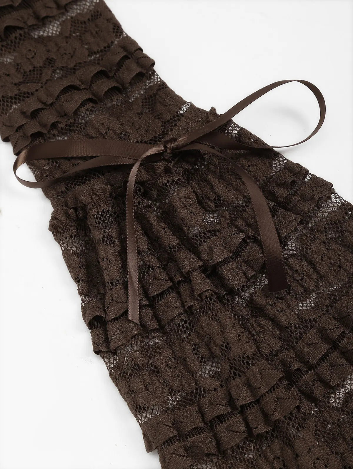 Sexy Vintage Mullet Hem Flared Long Sleeve Lace Up Slim Dress