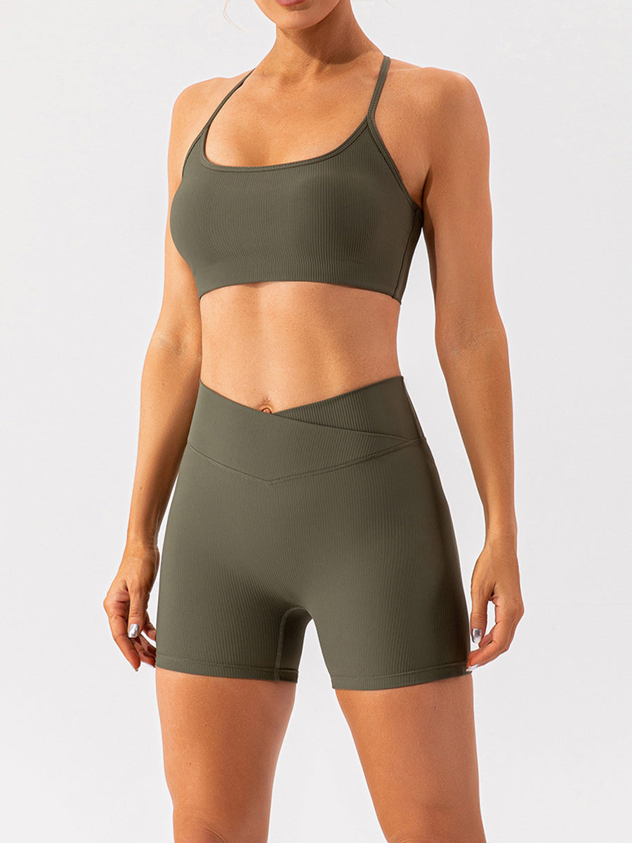 Plain Running Shorts for Womens Causal Tummy Control Workout Shorts High Waisted Yoga Capris Shorts
