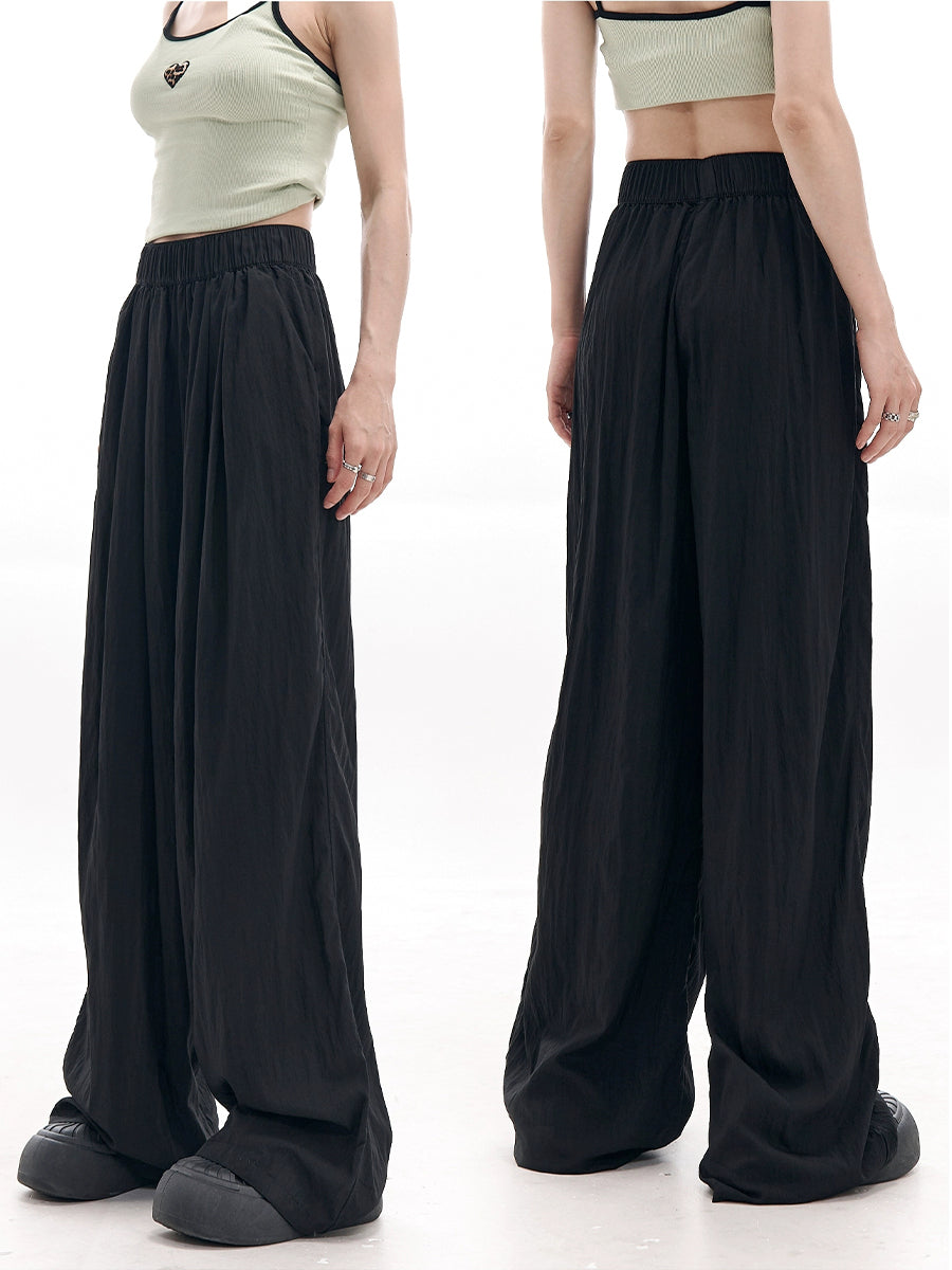 Casual Loose Pleated Wide Leg Suit Pants