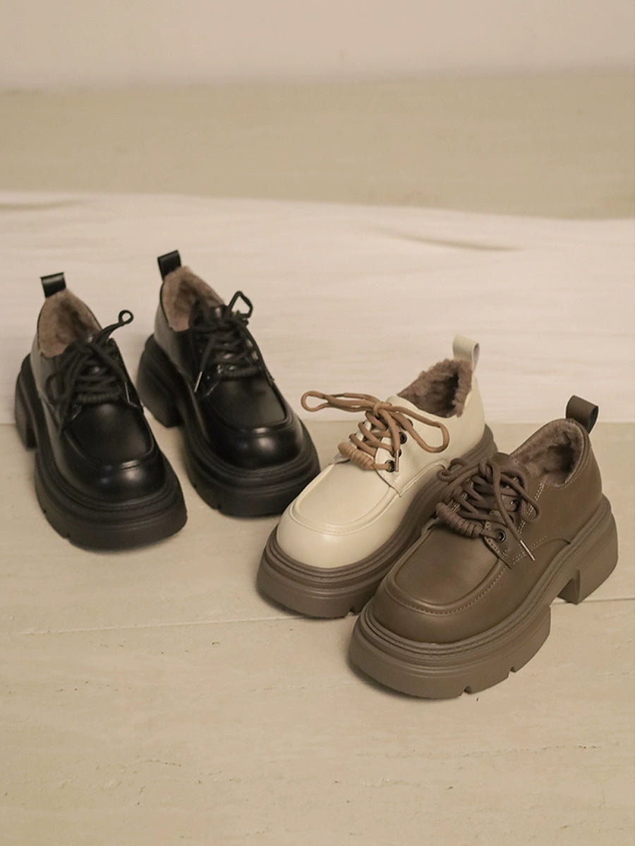 Chunky Heeled Lace-up Pumps