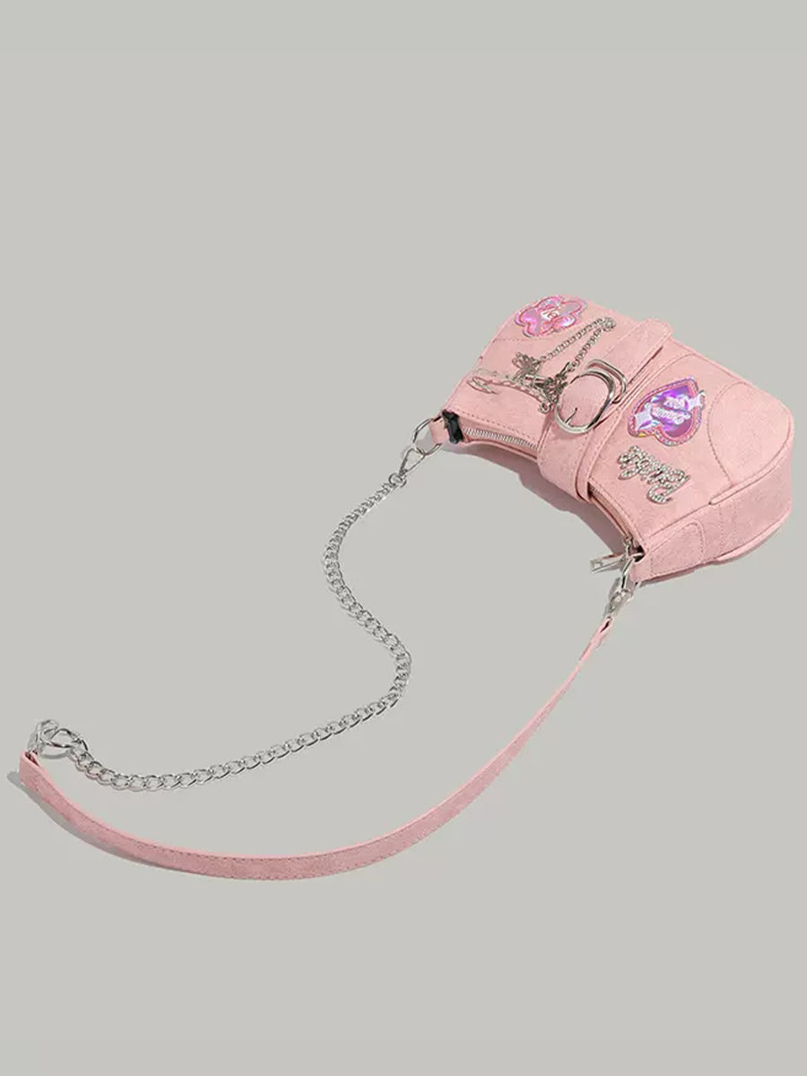 Barbie Pink Butterfly Chain Bag