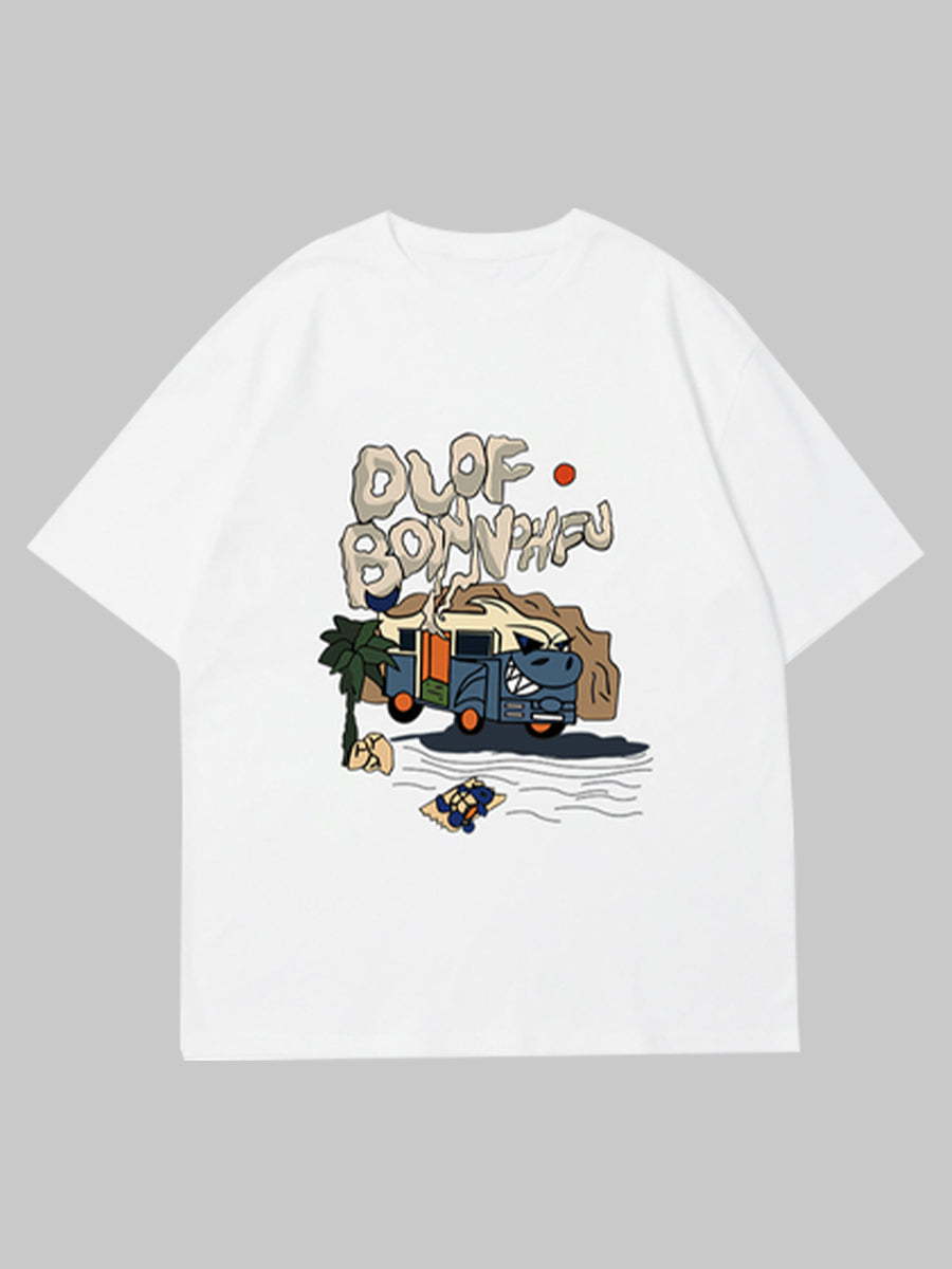 Casual Printed T-Shirt Oversized Top