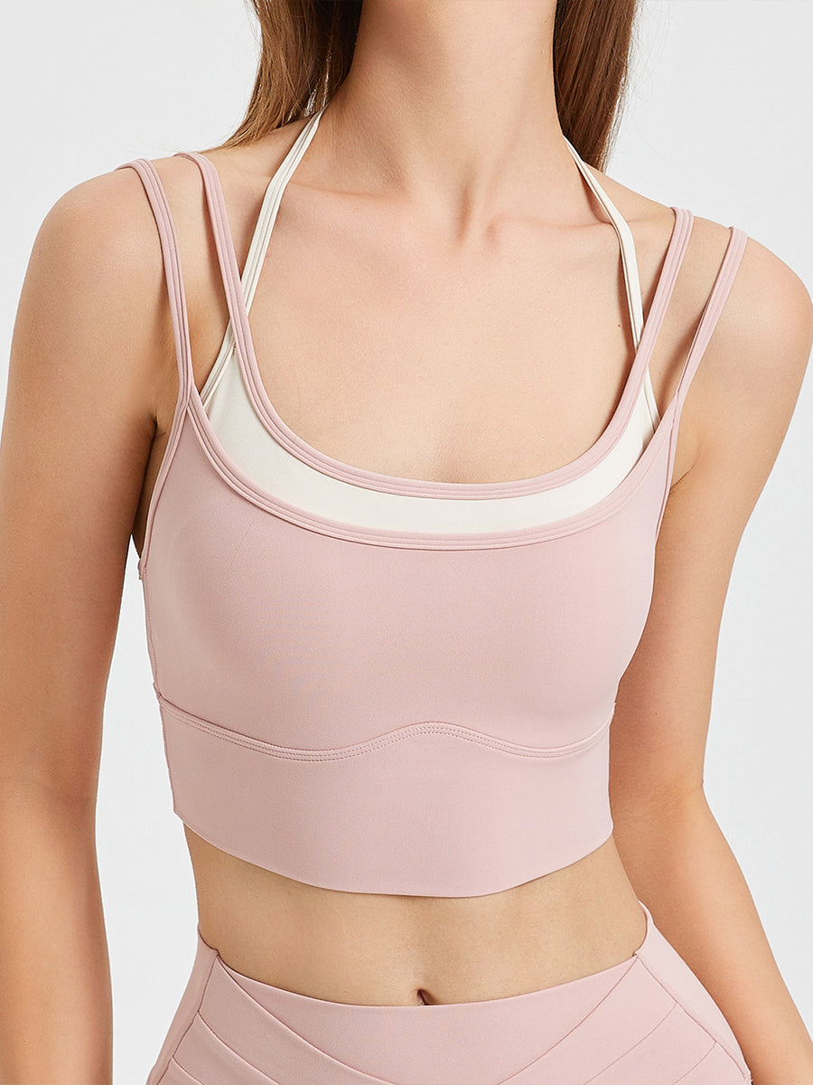 2pcs Sports Cami Slim Fit Shorts Yoga Sports Set Workout Set Women Gym Wear