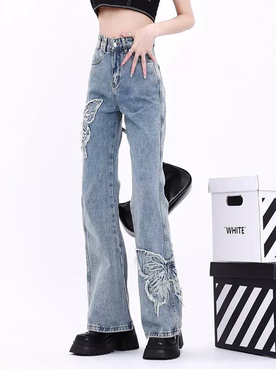 Butterfly Blue Denim Jeans