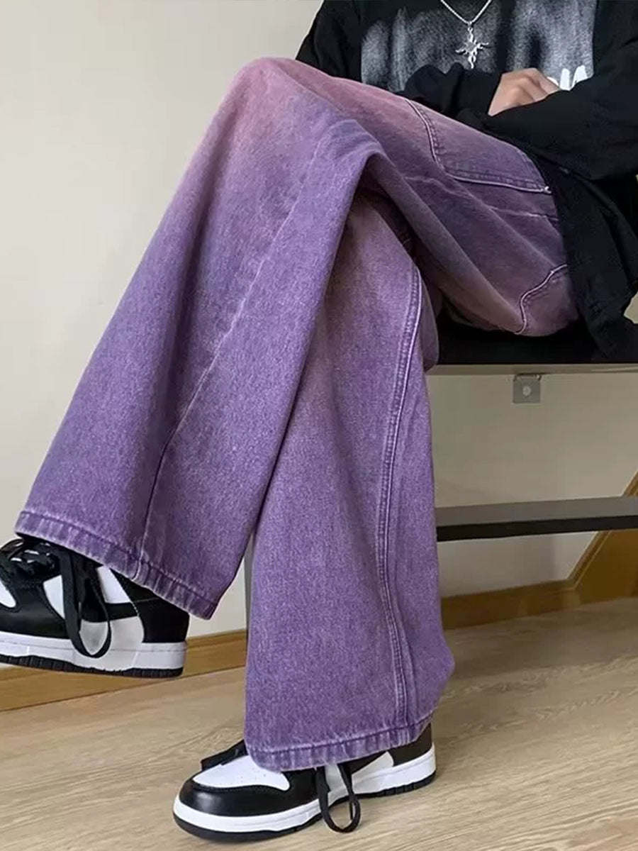 Purple High Waisted Loose Jeans