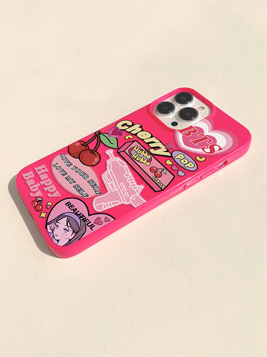 Lovely Pink Cherry Case for iPhone