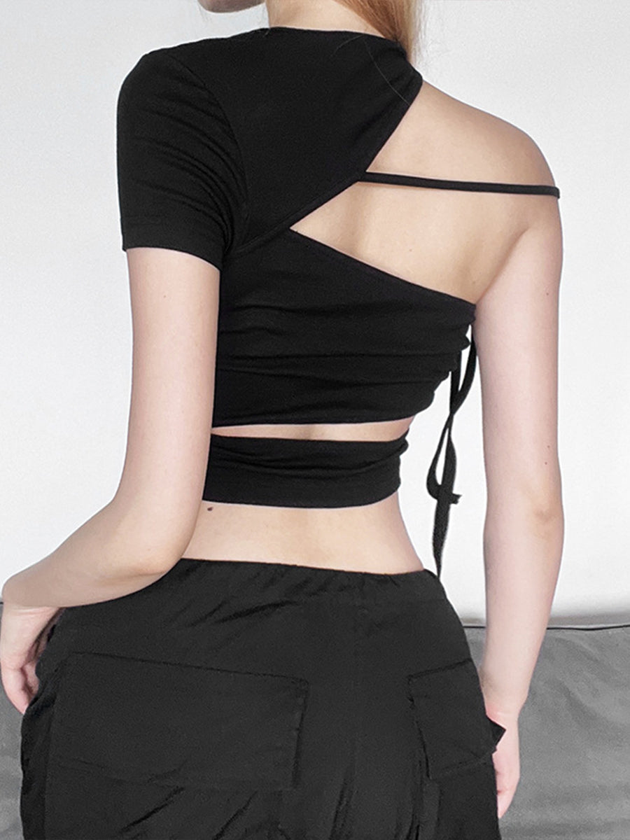 Irregular Neck Tie Top