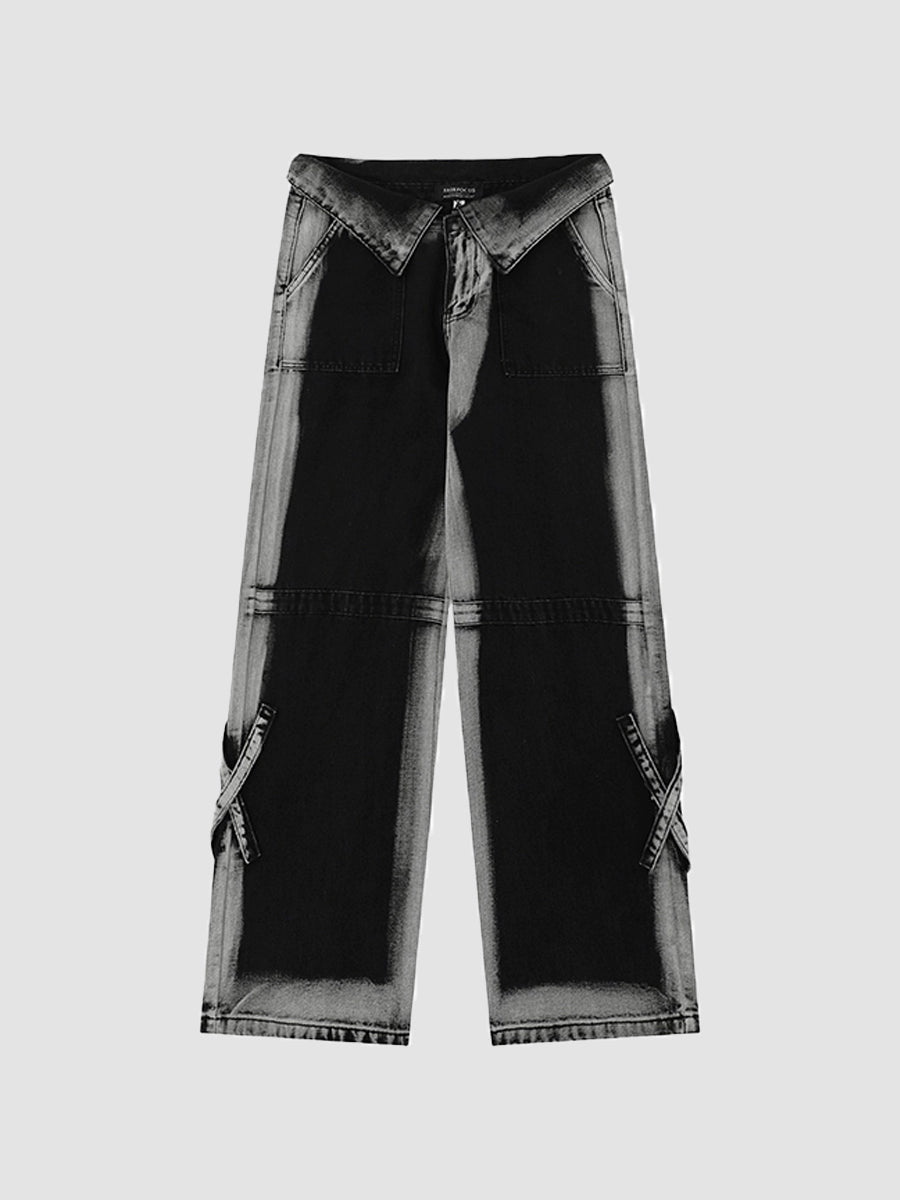 High Waisted Gray Loose Jeans