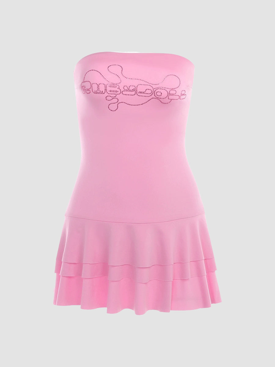 Pink Backless A-line Tube Dress