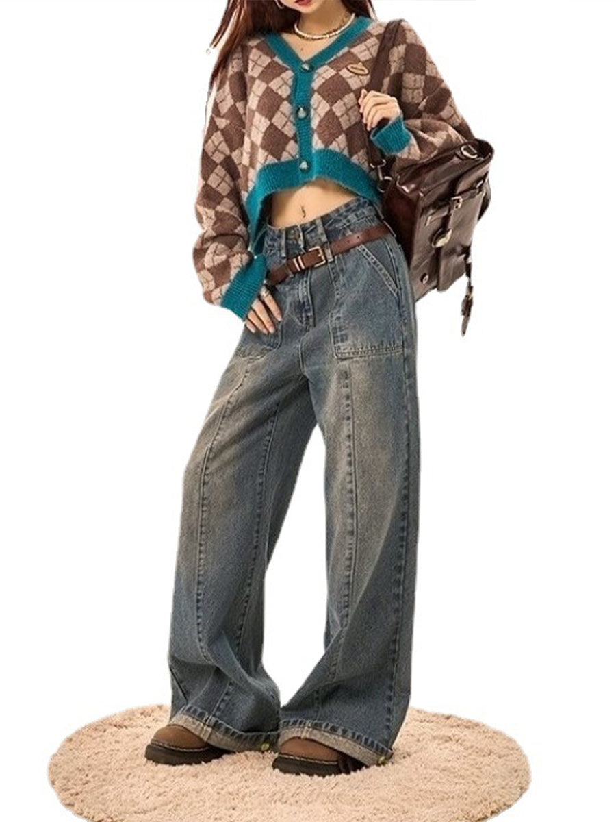 Vintage Loose Fit High Waist Y2K Straight Leg Denim Jeans