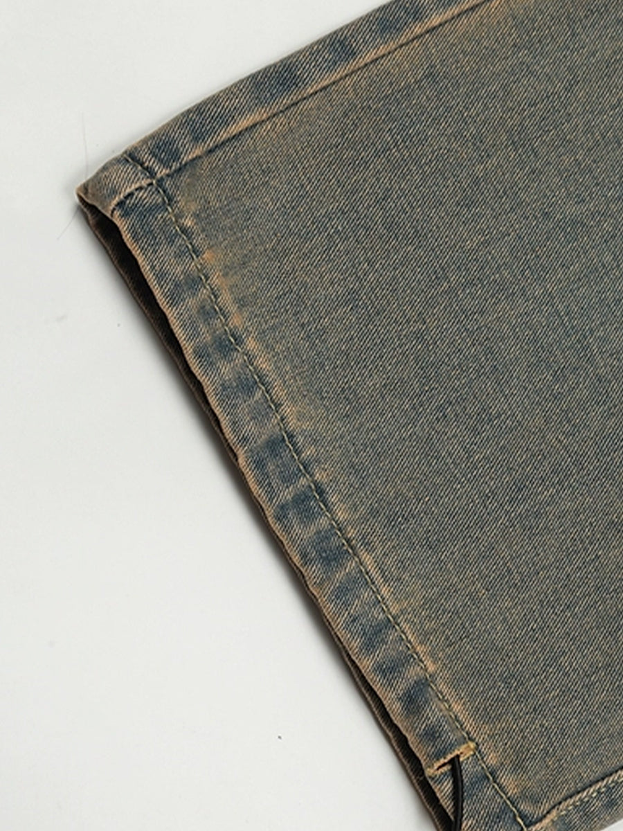 Y2K High Waist Flap Pocket Cargo Denim Jeans