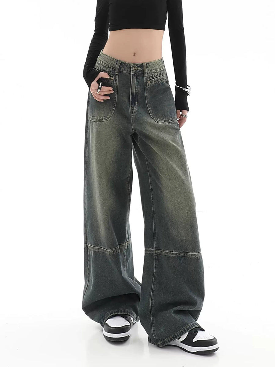 Vintage Relaxed Fit Grey Denim Jeans