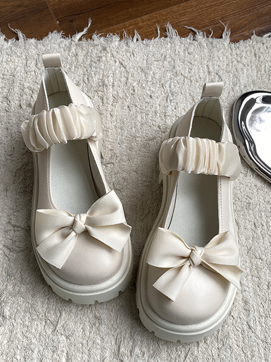 Lolita Kawaii Ankle Strap Bow Prom Heels Pumps