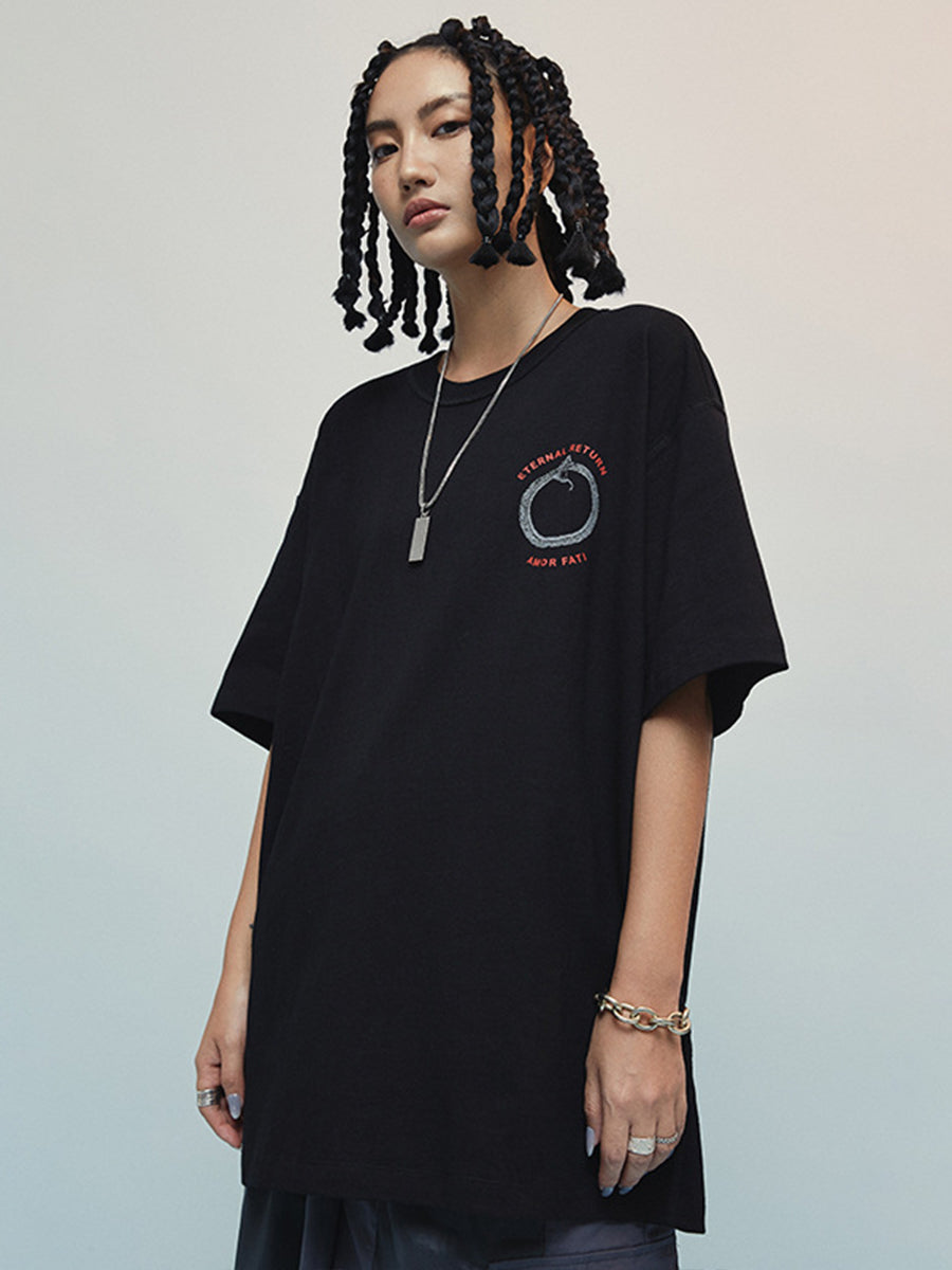Snake Print Oversized T-Shirt Top