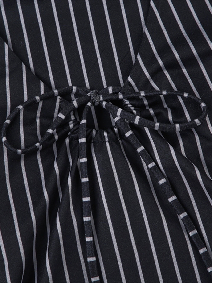 Black Striped Bow Tie Tank Top