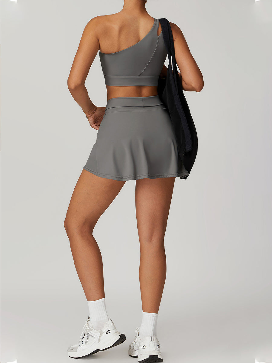 2pcs Sports Tank and Skorts Skin-Friendly Sports Set Workout Set Tennis Set