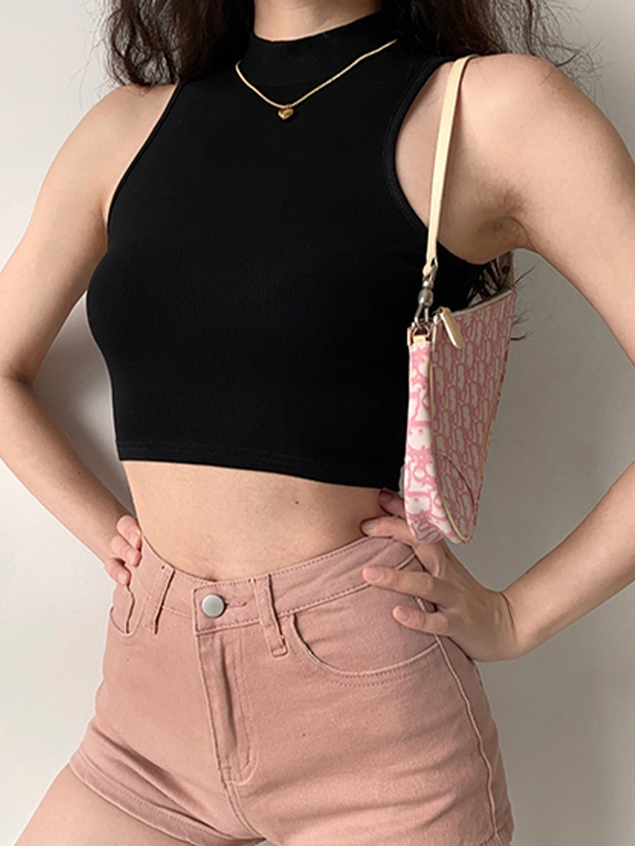 Solid Color Tank Crop Top