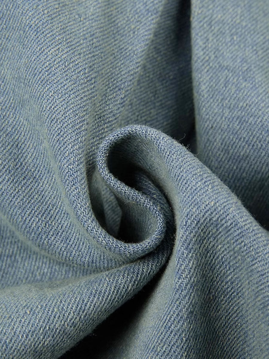 Wide Belt Denim Dress