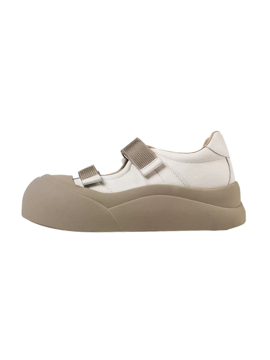 Soft Velcro Mary Jane Chunky Pumps Shoes(No Socks)