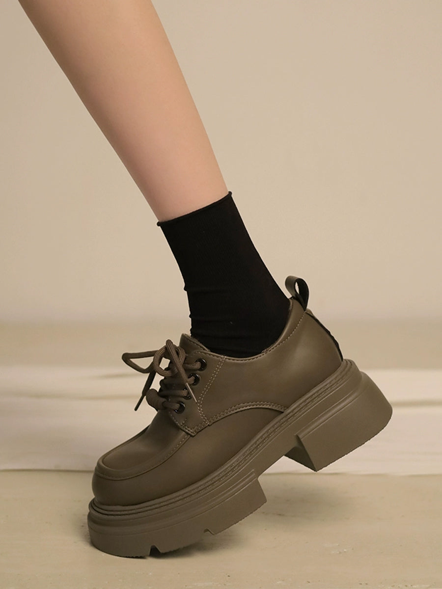 Chunky Heeled Lace-up Pumps