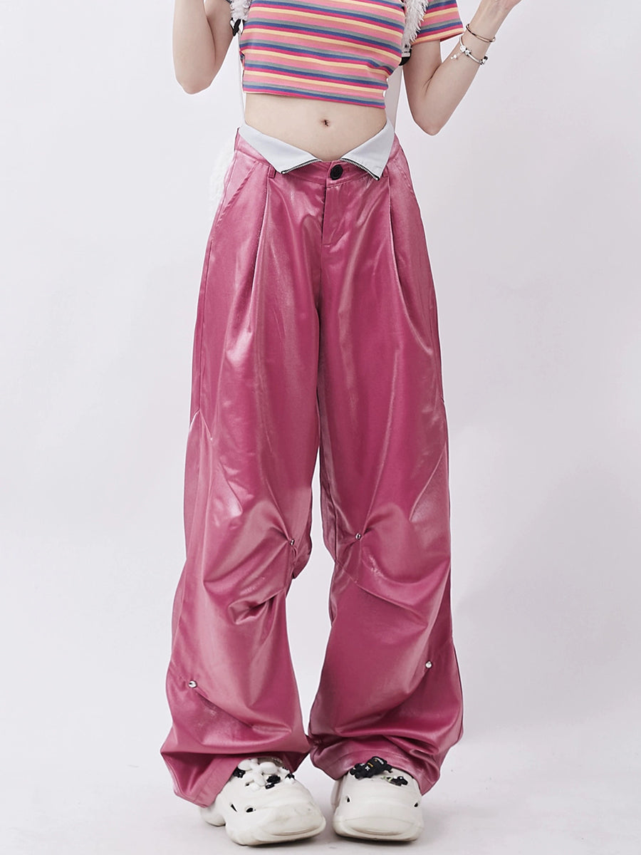 Bright Pink Loose Pants