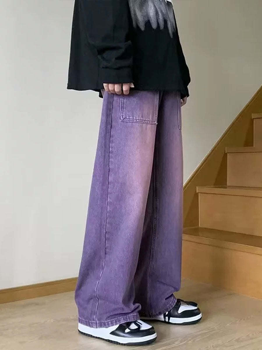 Purple High Waisted Loose Jeans
