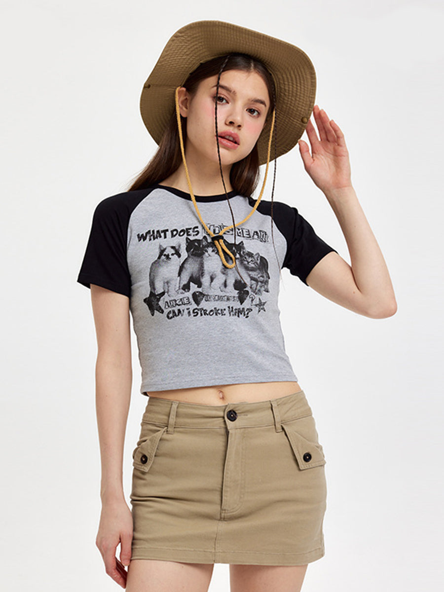 Patchwork Printed Crop Top