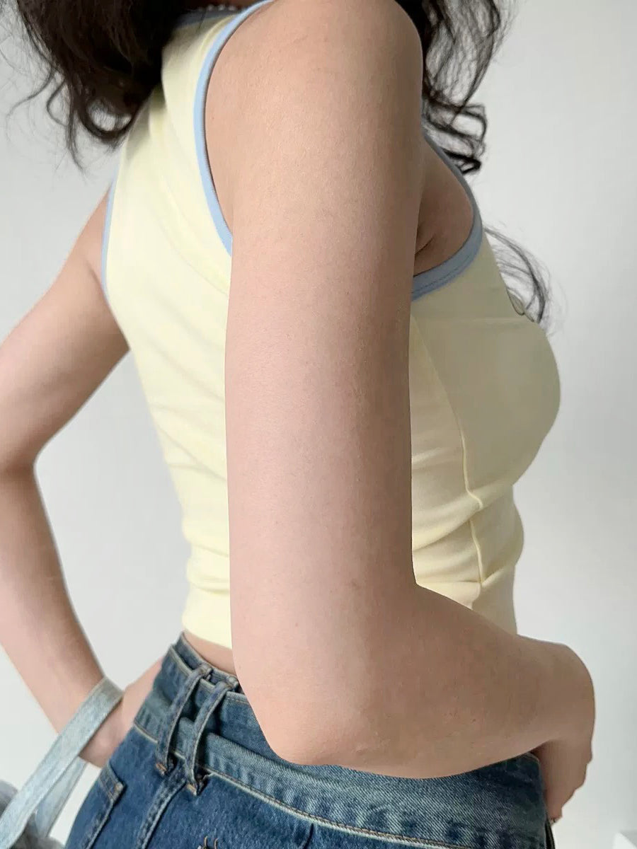 Beach Pattern Tank Crop Top