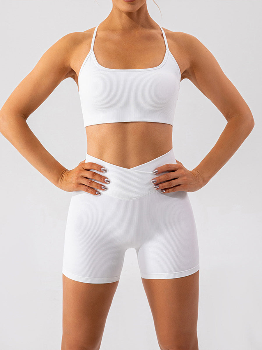 Plain Running Shorts for Womens Causal Tummy Control Workout Shorts High Waisted Yoga Capris Shorts