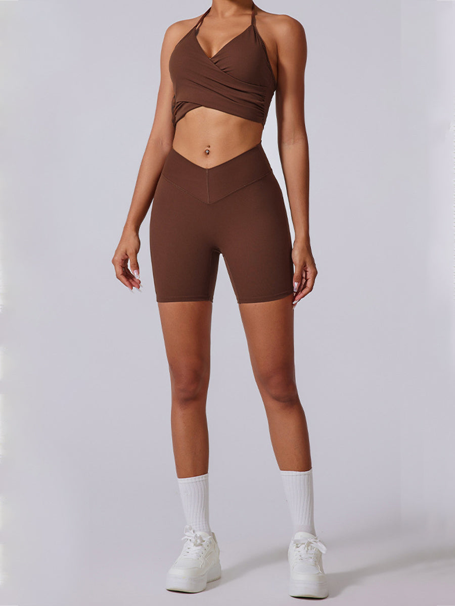 2pcs Sports Bras and Shorts Skin-Friendly Sports Set Workout Set Fitness Yoga Suit