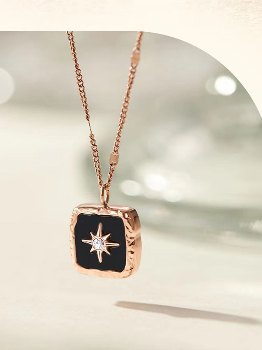 Gold Star Square Necklace