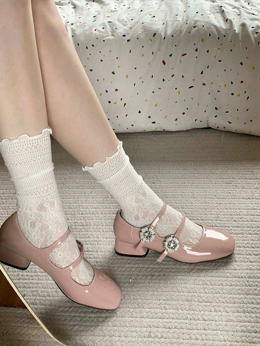 Chunky Heeled Ankle Strap Mary Jane Pumps Shoes